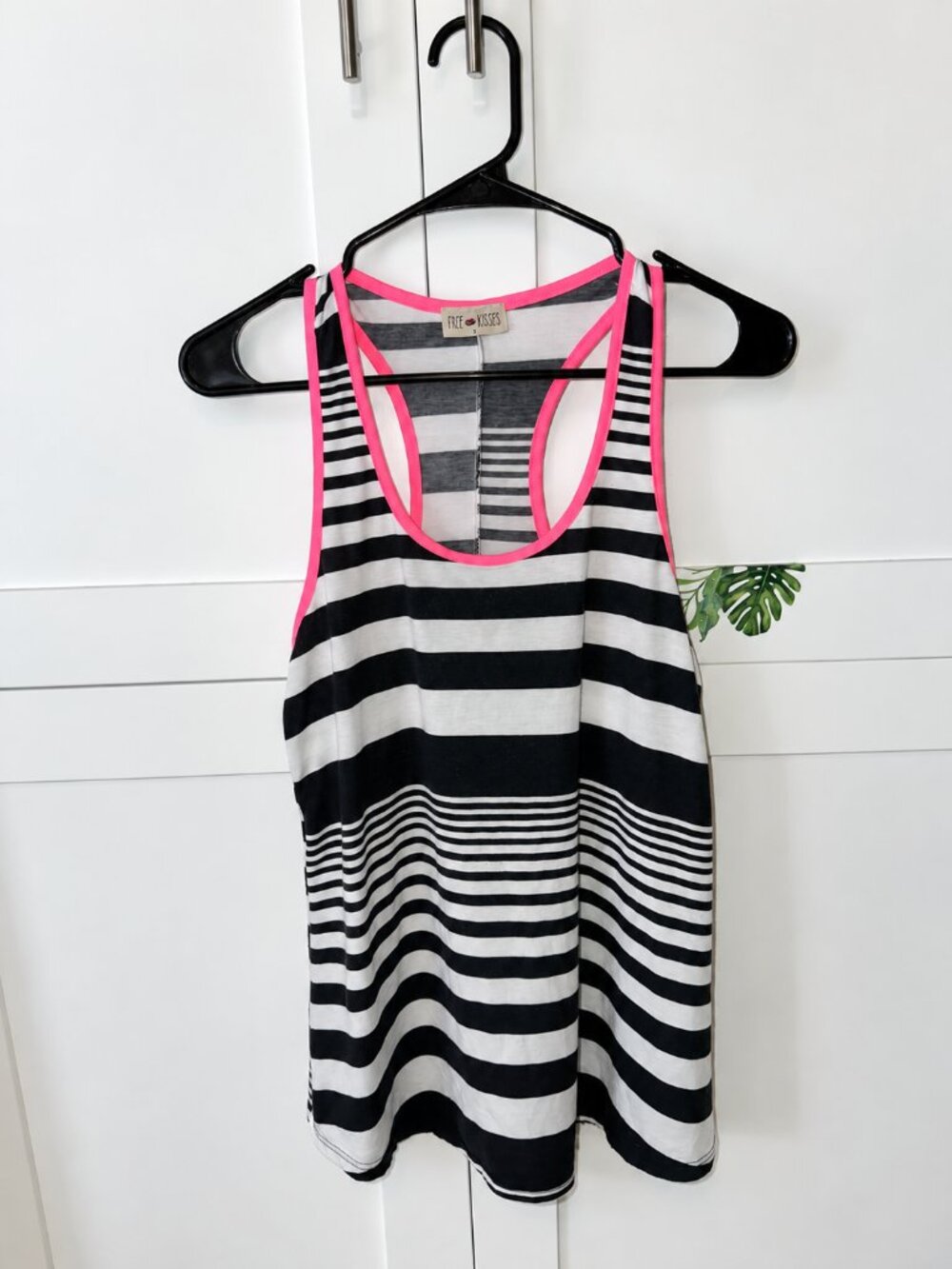 Free Kisses Striped Racerback Tank | Size Small